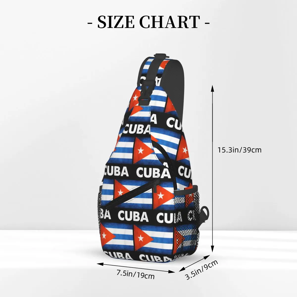 Cuban Cuba Country Flag Chest Bag Men Sling Crossbody Backpack Chest Bag Travel Hiking Daypack Shoulder Bag