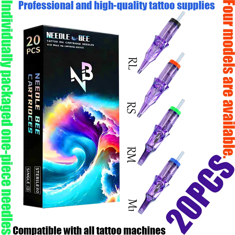 

Goldplume 20Pcs/Box Permanent Makeup Needles Disposable Safety Tattoo Needles Micro Needle Tattoo Needles Suitable for Tattoo Machine Pen