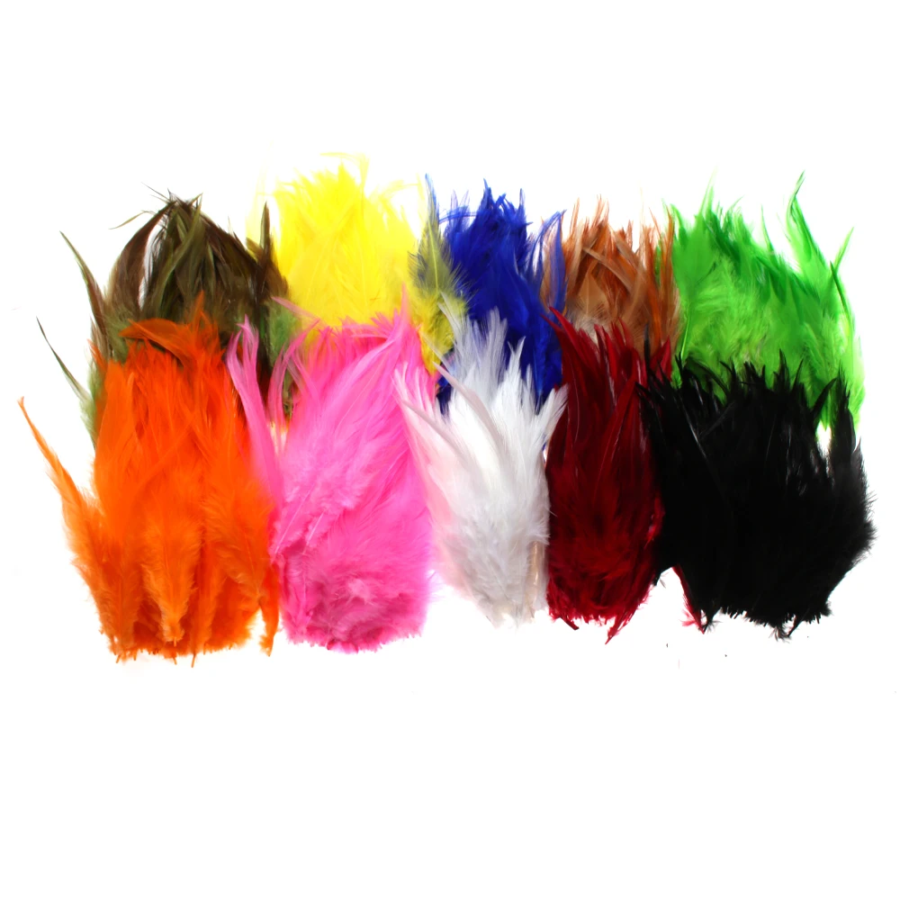 50 Stück Fliegenbindematerial: Natürliche Hühner-/Hahnsattelfedern für Streamer & Woolly Bugger Fliegen – Detail 10