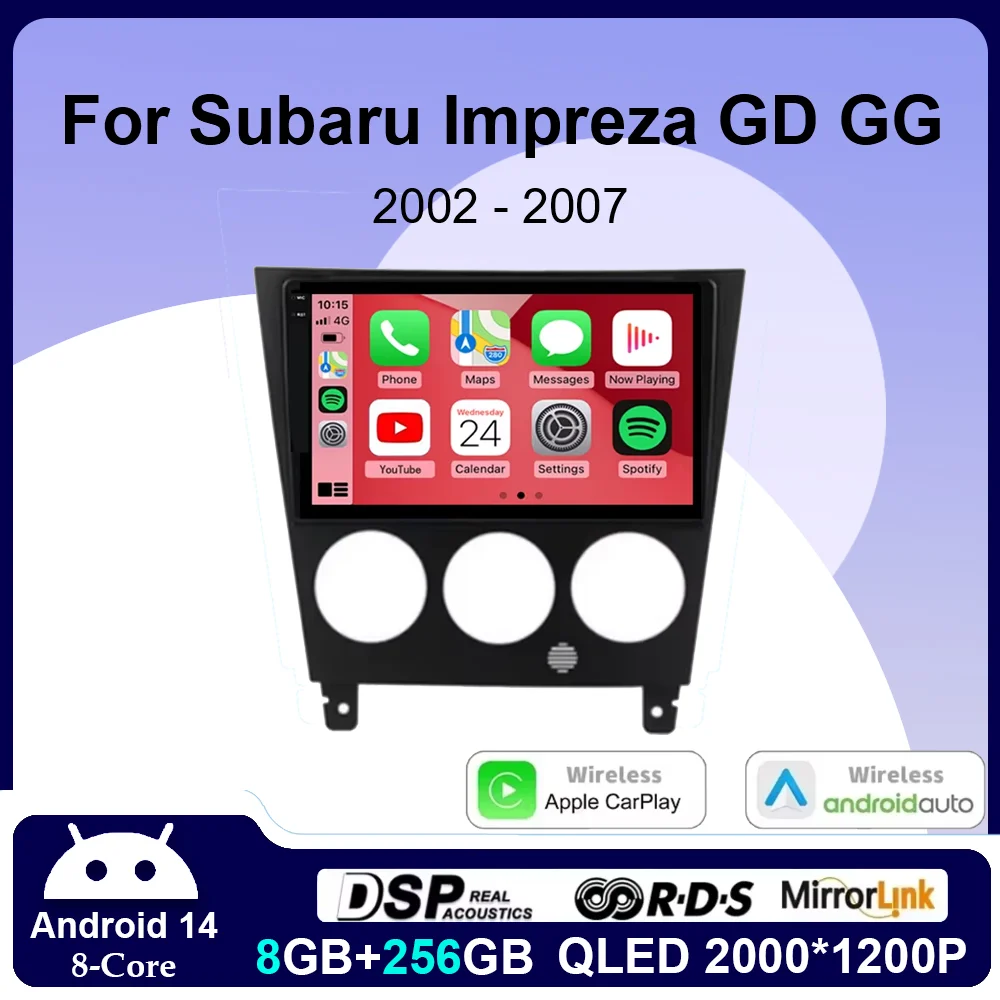 2K For Subaru Impreza GD GG 2002 - 2007 Car Radio Multimedia Video Player Navigation stereo GPS Android 14 No 2din 2 din dvd