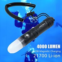 Diving Signal Light 4000 Lumen USB Magnetic Rechargeable IP68 Waterproof 100M Underwater LED Diving Strobe