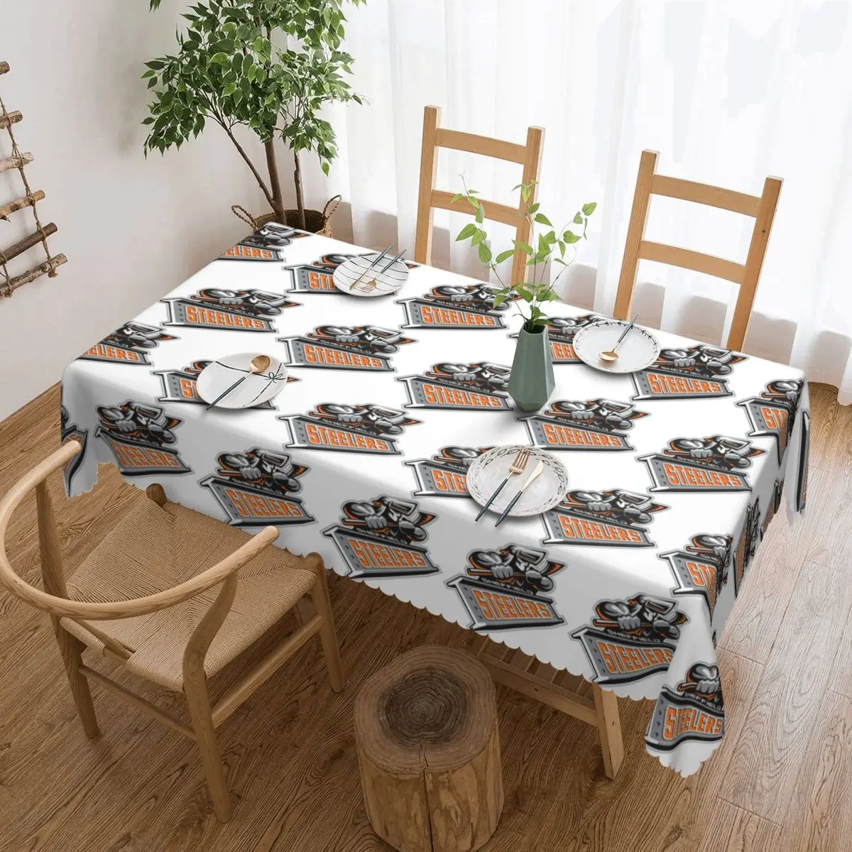 The Sheffield Steelers Tablecloth Restaurant Kitchen Rectangular Tablecloth Festival Party Tablecloth Outdoor Dining Table Cover