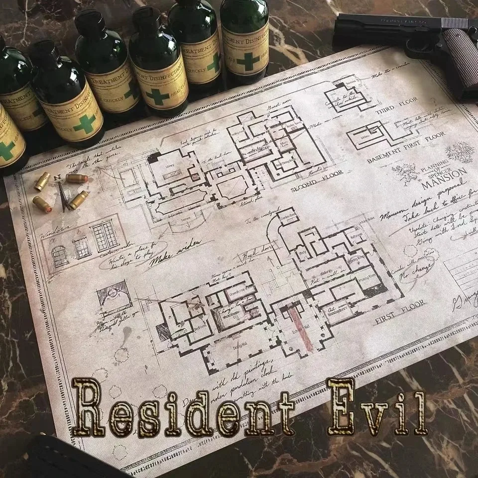 Game Residents Evils Inspired 2 Remake Raccoon City Police Department Mansion Map The Spencer Mansion Plan