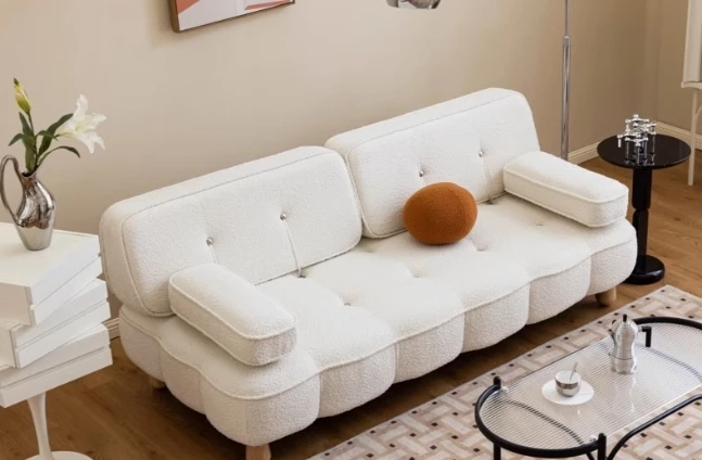 The product can be customized. Fabric sofa bed living room sitting and sleeping small apartment