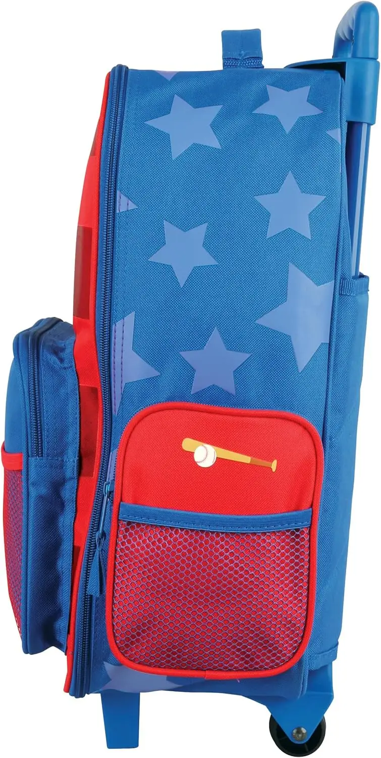 Bagages à roulettes classiques pour garçons, bleu et rouge, taille unique