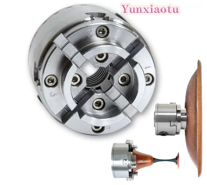 Self-centering four-jaw woodworking chuck KP96 clamping outer support round claw KP125 4 5 inch chuck 4-jaw chuck