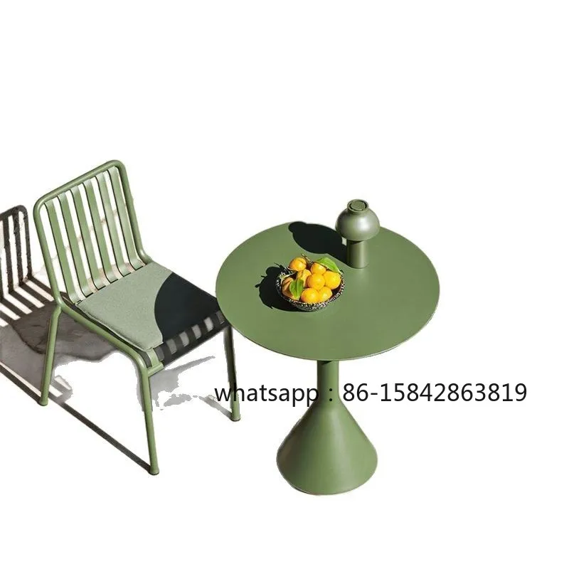 Nordic Style Wrought Iron Table Chair Set for Courtyard Balcony Cafe