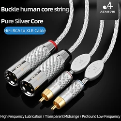 ATAUDIO One Pair HiFi RCA to XLR Cable Hi-end Pure Silver Wire for Amplifier Mixer 2RCA Male 2XLR Male /Female Audio Cable