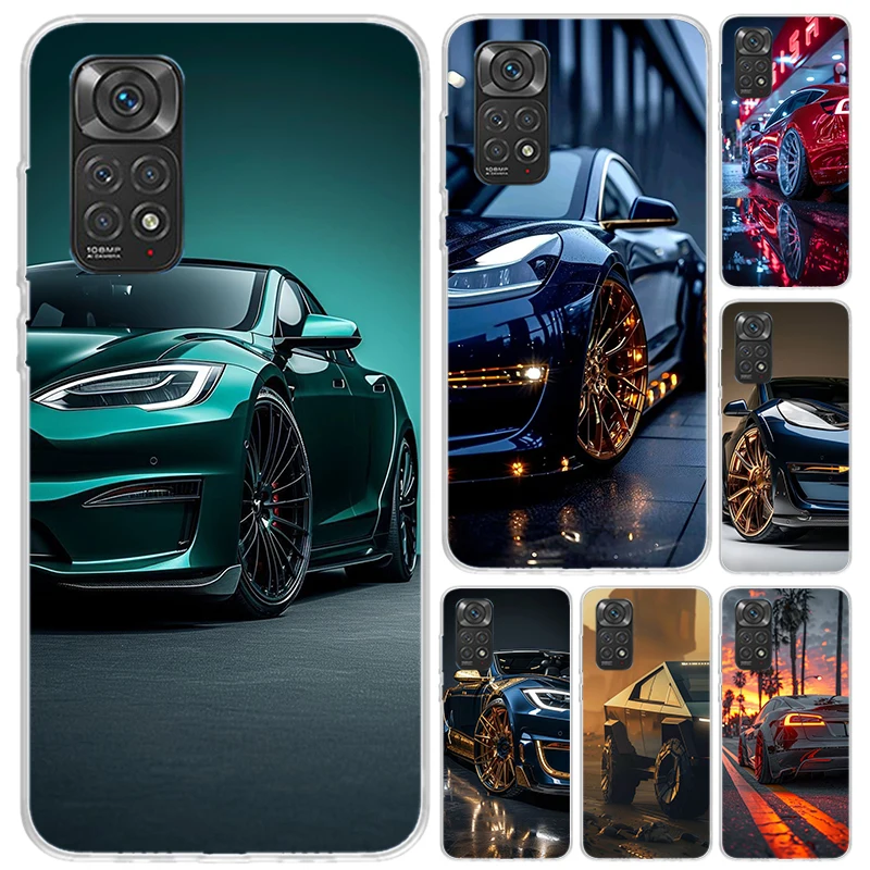 Funda para Teléfono con Diseño de Coche Eléctrico Modelo M-S3 para Xiaomi Redmi Note 15 14 14S 13 12S 12 Pro 11S 11 Plus 11T 11E 10S, Funda Suave con Estampado