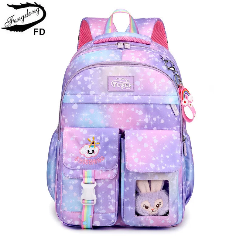 

cute student schoolbag primary girl bag elementary backpacks kawaii pink purple backpack for girls bookbag gift