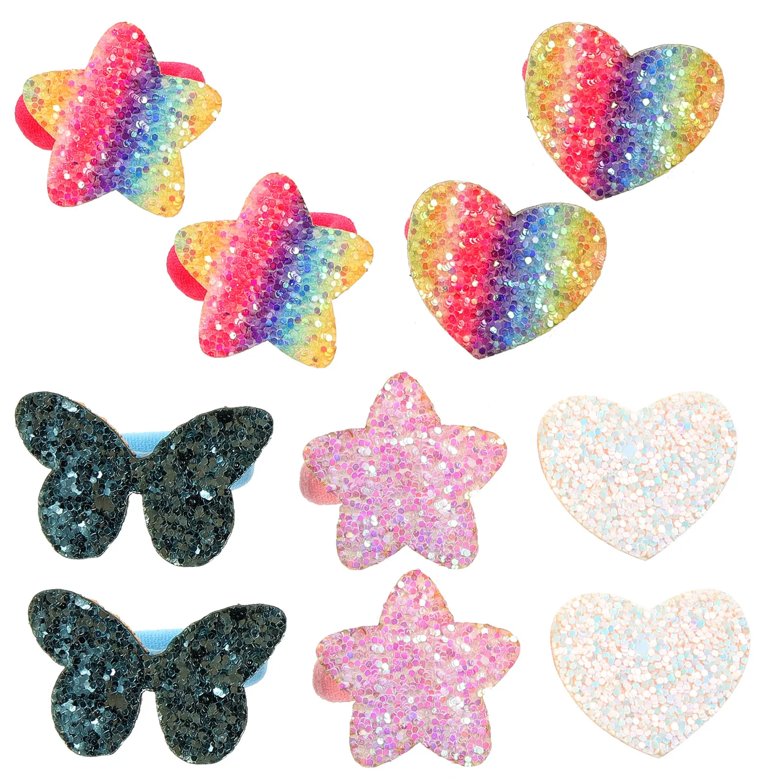 

5Pairs High Elastic Glitter Sparkle Hair Ties for Girls Kids Toddlers Fine Texture Non-Damaging Easy on Off Comfortable