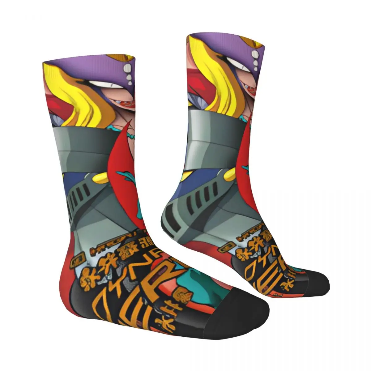 Mazinger Z UFO Roboter Grendizer Socken Lustige Strümpfe Herbst Anti-Rutsch Erwachsene Männer Socken Hochwertige bedruckte Outdoor-Socken