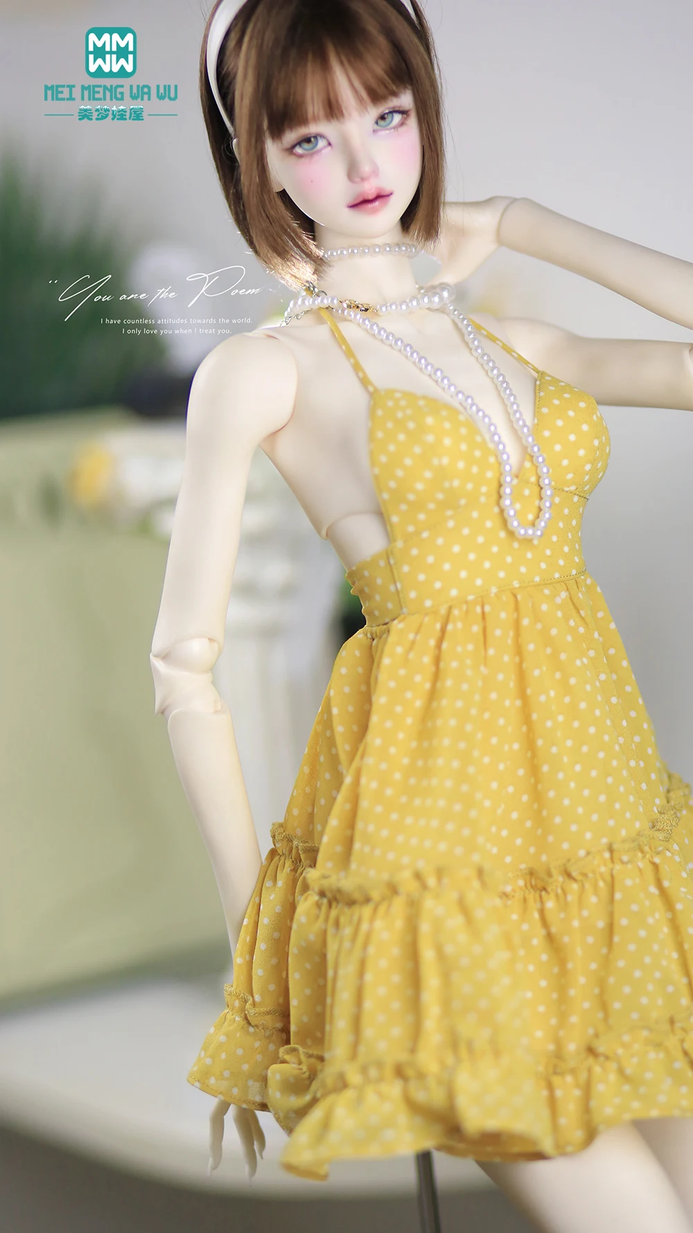 Passend für 60 cm große 1/3 SD DD BJD Spielzeug bewegliche Gelenke Puppe Modischer großer Rock Spielzeug Geschenk