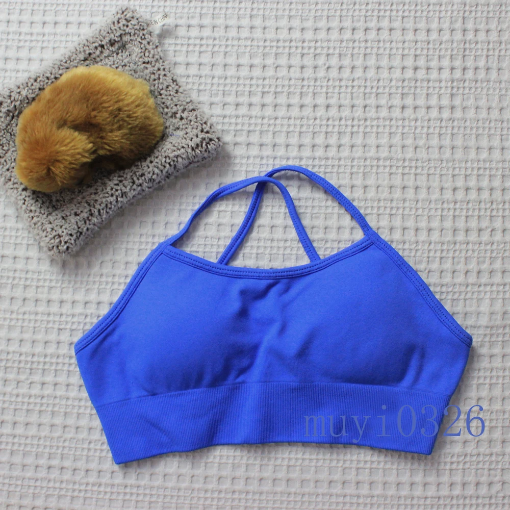 Backless Sports Bra high support Fitness Underwear Back Cross Gym Crop Top Women Training Running workout Seamless Bras
