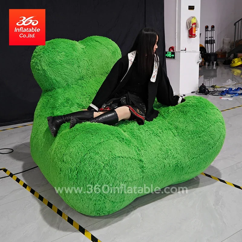 Living Room Custom Indoor Lazy Long Plush Air Pump Lounge Sofa Bed Giant Inflatable Movie Chair Couch Sofa