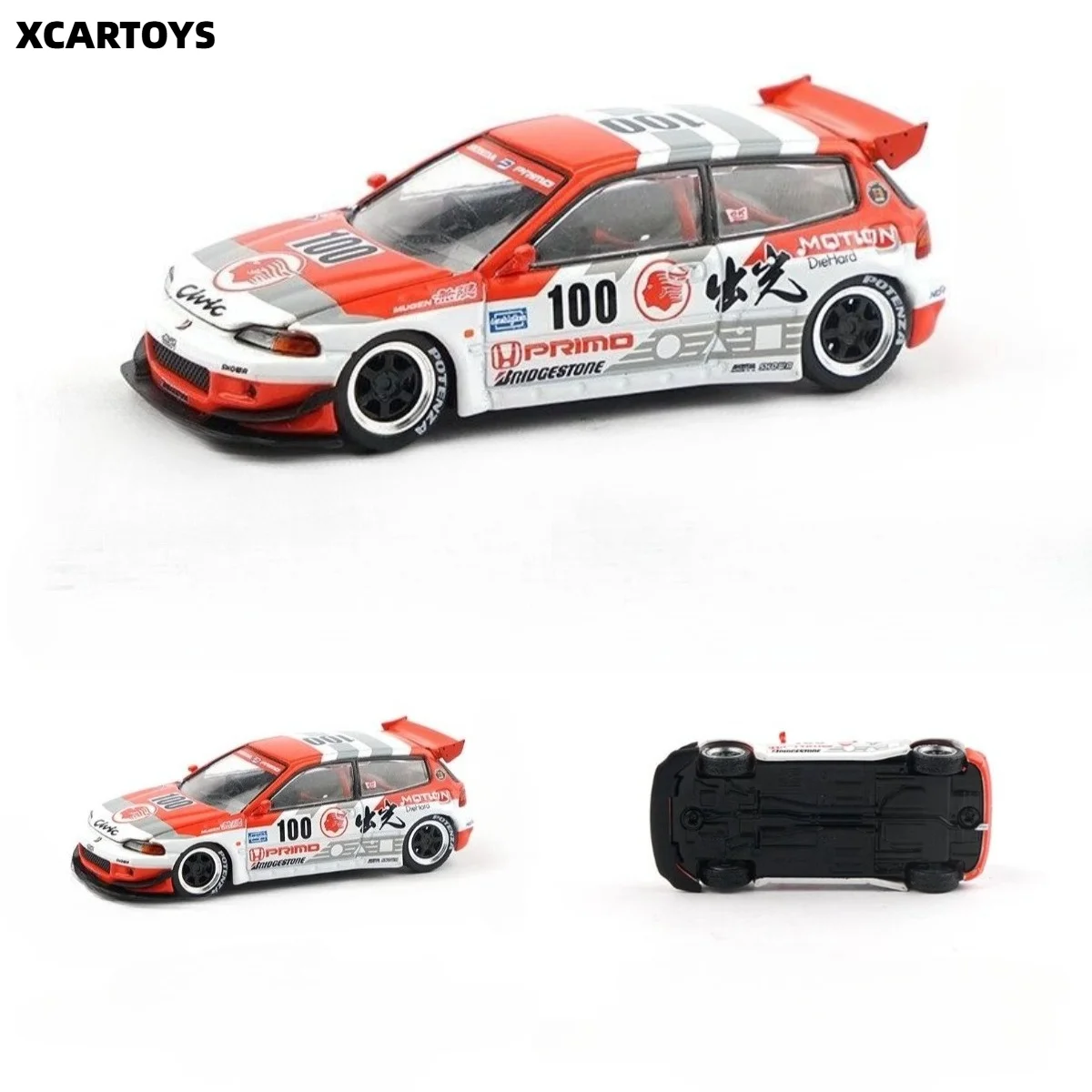 XCARTOYS Toy Car PopRace Xcartoys Pandem Civic EG6 v1.5 1:64 (Metal & Plastic Parts) S26-05