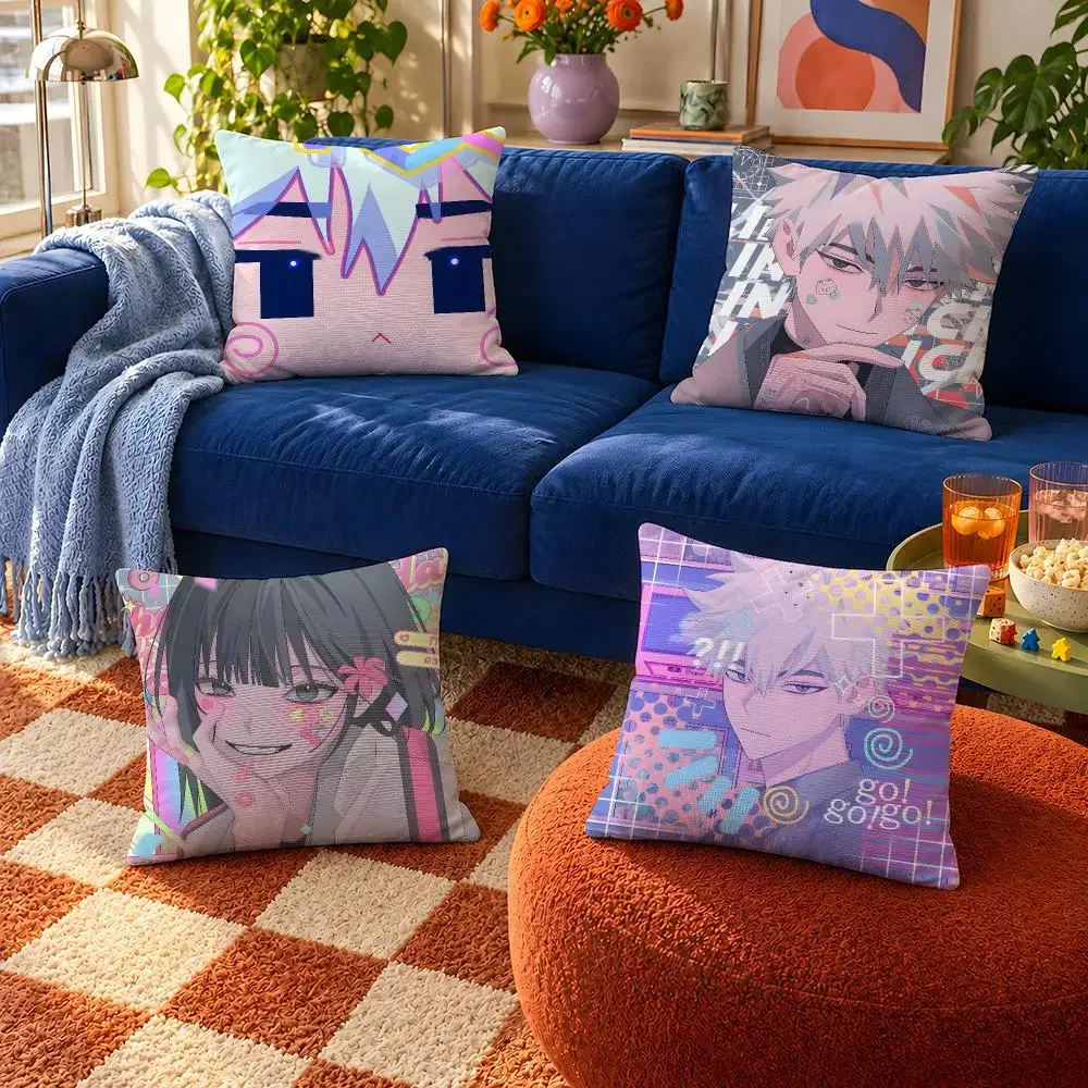 Anime Link Click Cheng Xiaoshi Lu Guang Cushion Cover Throw Pillow Soft Short Plush Cozy Durable For Sofa Bedroom Home Decor