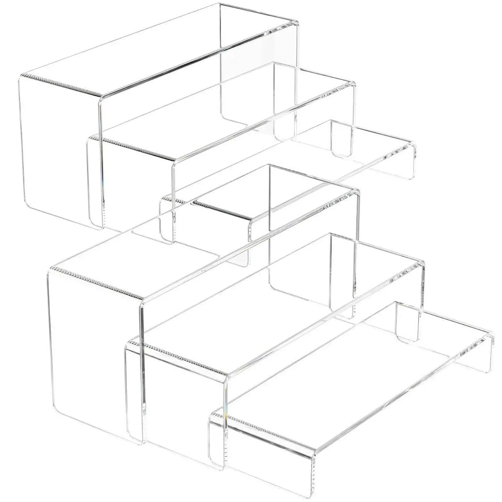 Acrylic Showcase Display Stands for Collectibles Organizer Jewelry Shelf Transparent Storage Riser Holder Product Display Racks