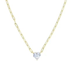 925 Sterling Silver Heart Shape Zircon Pendant Necklace for Women