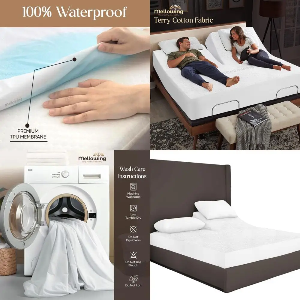 

Queen Size 34 Waterproof Breathable Mattress Protector for Adjustable Beds - Fits Mattresses up to 15 Deep