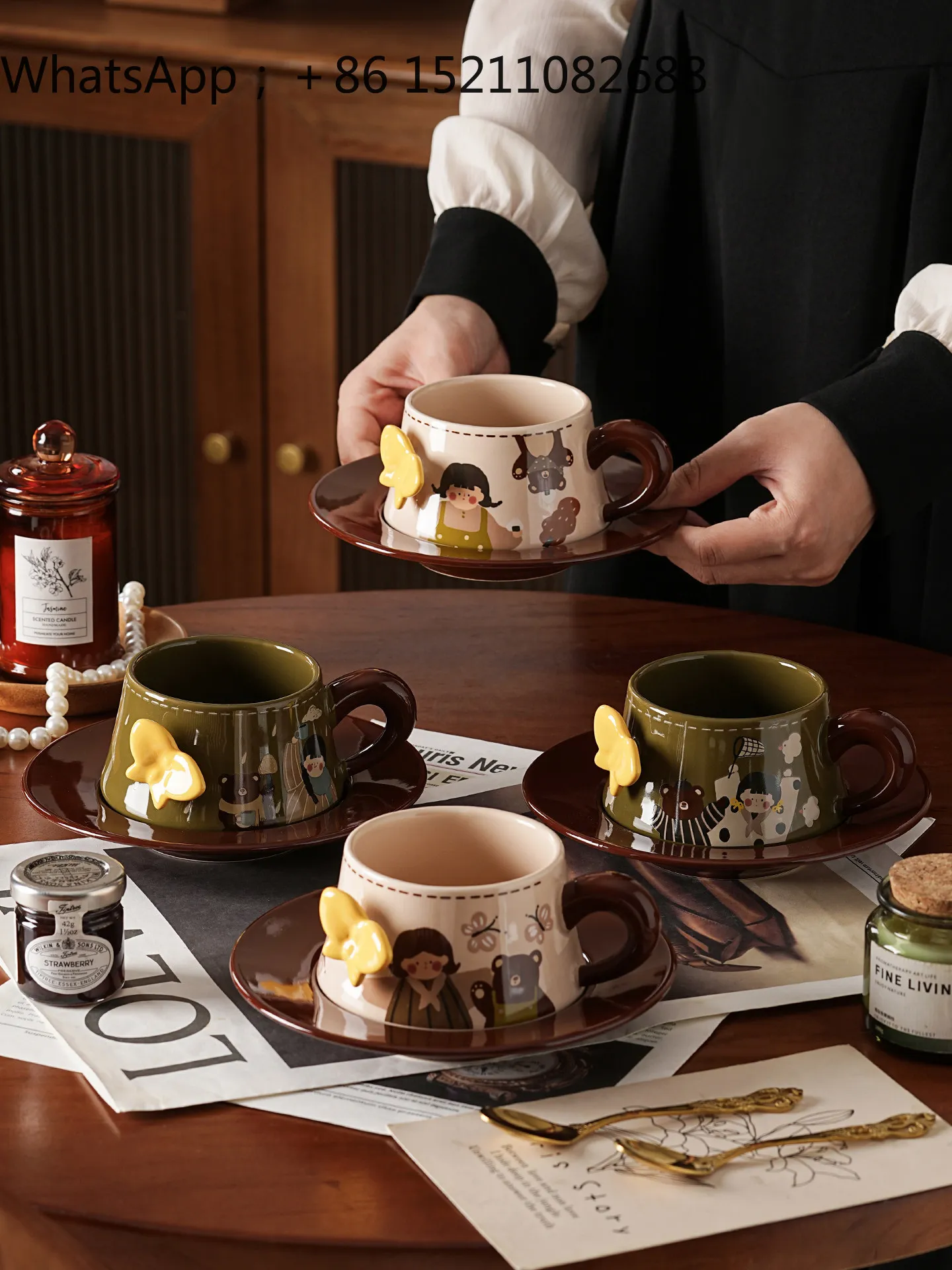 SCY coffee cup set, high-end exquisite birthday gift, niche high-end practical gift box.