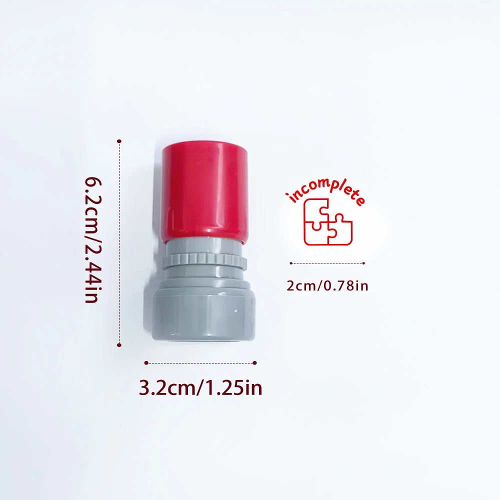 Grading Stamp Incomplete Building Blocks for Class Work Grading Stamp Round Stamp for Daily Office Use
