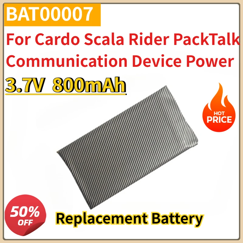 

New BAT00007 800mAh 3.7V Replacement Battery for Cardo Scala Rider PackTalk Communication Device Power