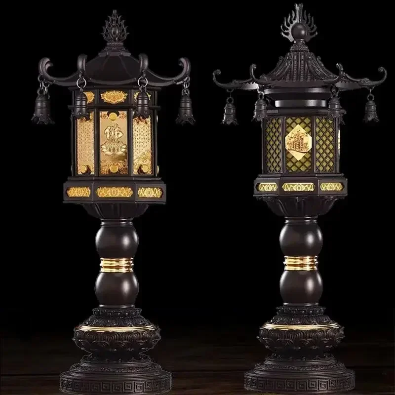 Offering Buddha Lotus Lamp - LED Palace Everbright Light for Guan Gong & God of Wealth Worship