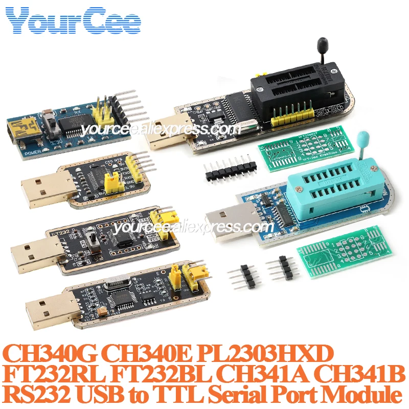USB to TTL Serial Conversion Board Module FT232RL FT232BL CH340A CH340E CH340G PL2303HXD Downloader Burner Brush Programmer - view 2