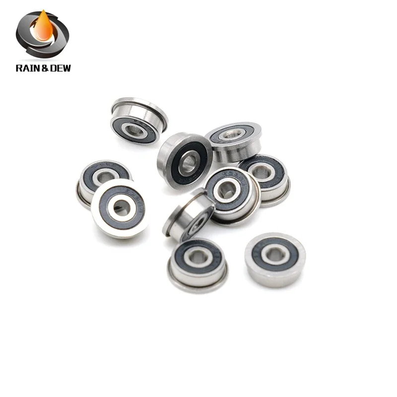 

10Pcs F623 RS Bearing 3x10x4mm F623 ABEC-7 Flanged Miniature F623-2RS Ball Bearings For 3D Printer