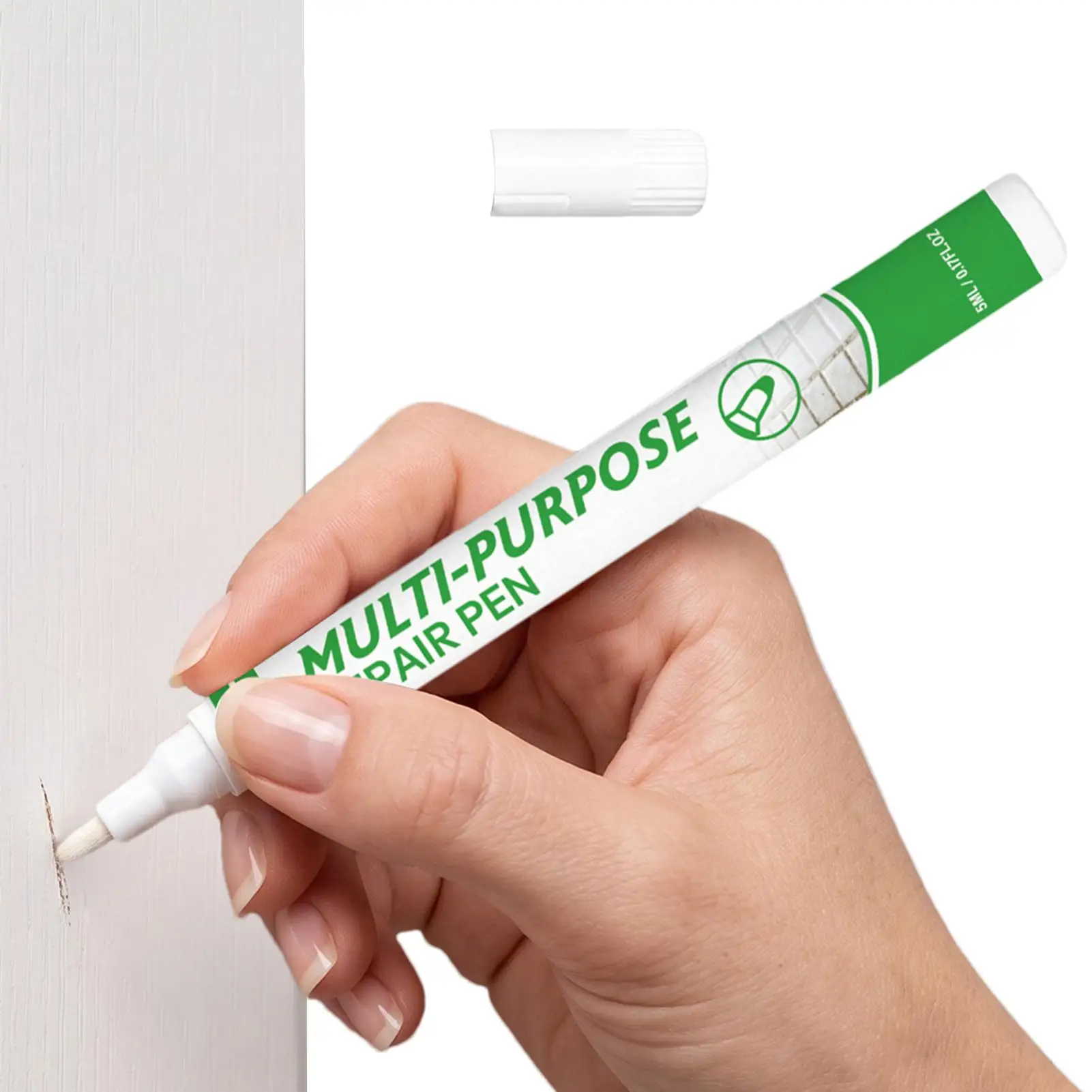 White Furniture Retouch Pen 5ml White Quick-Dry Scratch Removal Wall Scratch Repair Pen for Wood Wall Tiles Door Cabinet