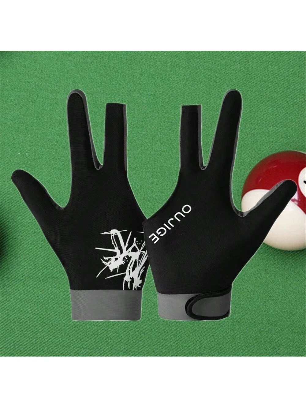 1 Pc Free Size Available For Both Left And Right Hand Men Women Billiard Glove, High Elastic Breathable Anti-Slip Three Fingers