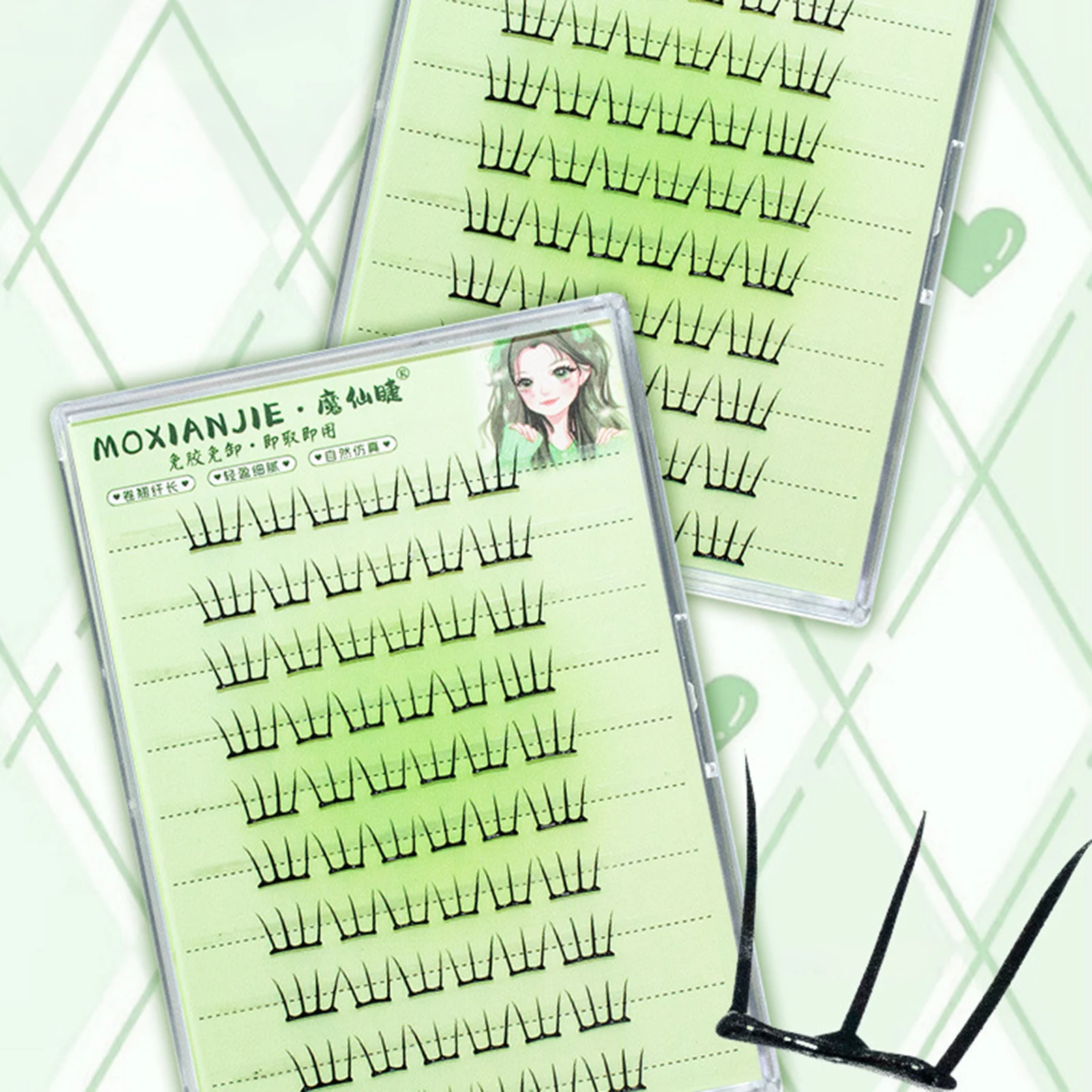 Fairy Manga Wimpernverlängerung, kleberfrei, natürlicher koreanischer Stil, falsche Wimpern, ultradünne Mädchen-Gruppenwimpern, perfekt vergrößern die Augen