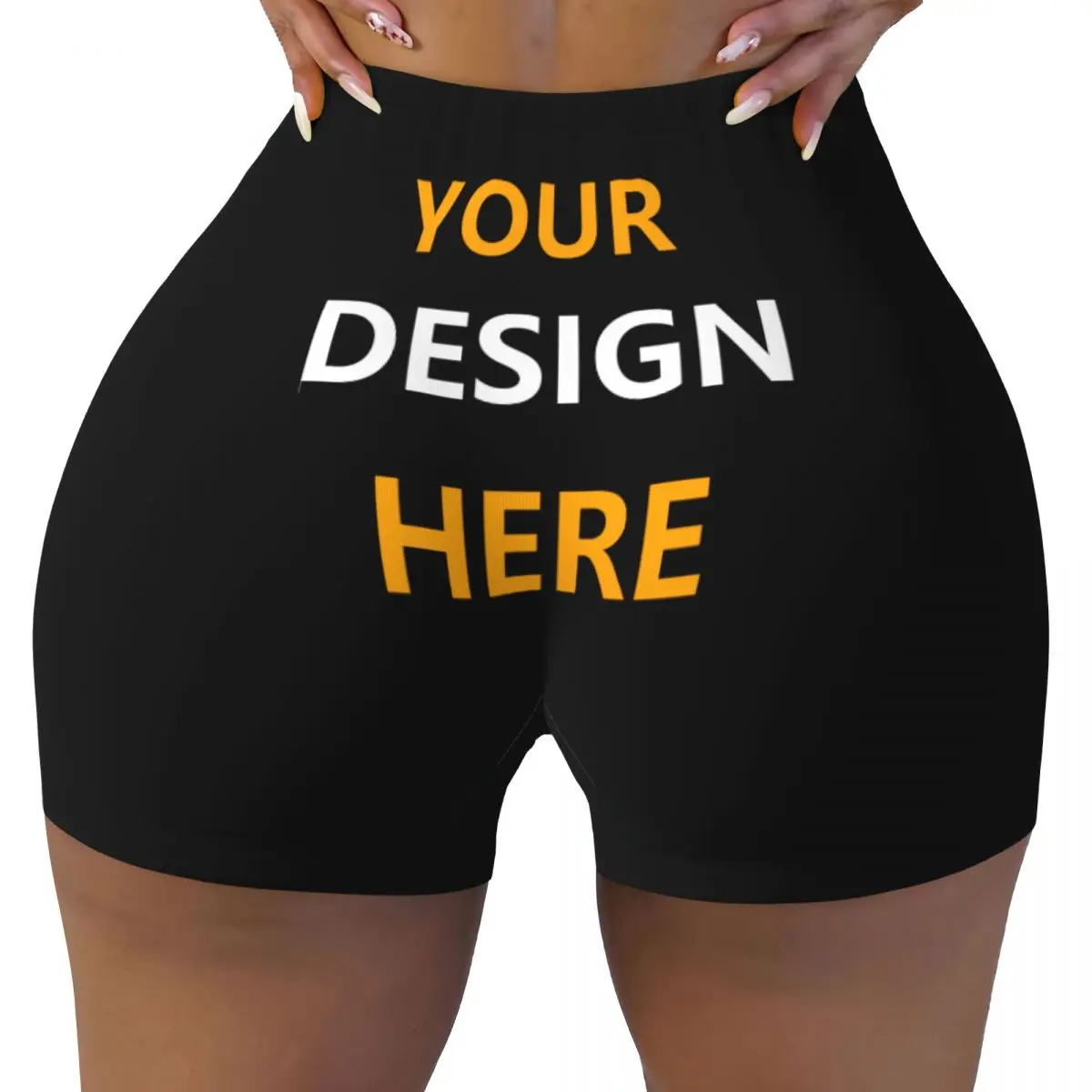 Custom Custom Your Design Here Workout Shorts for Women Personalized Gym Running Biker Yoga Shorts