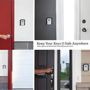 Anti-Diebstahl-Wandmundschlüsselschloss, 4 Ziffern Passwort, Abs Metall-Zifferblatt, Speichermanagement, großer Platz, Katzenauge 8 Hauptverkaufsschlüsselhalter mit Passwort - №1