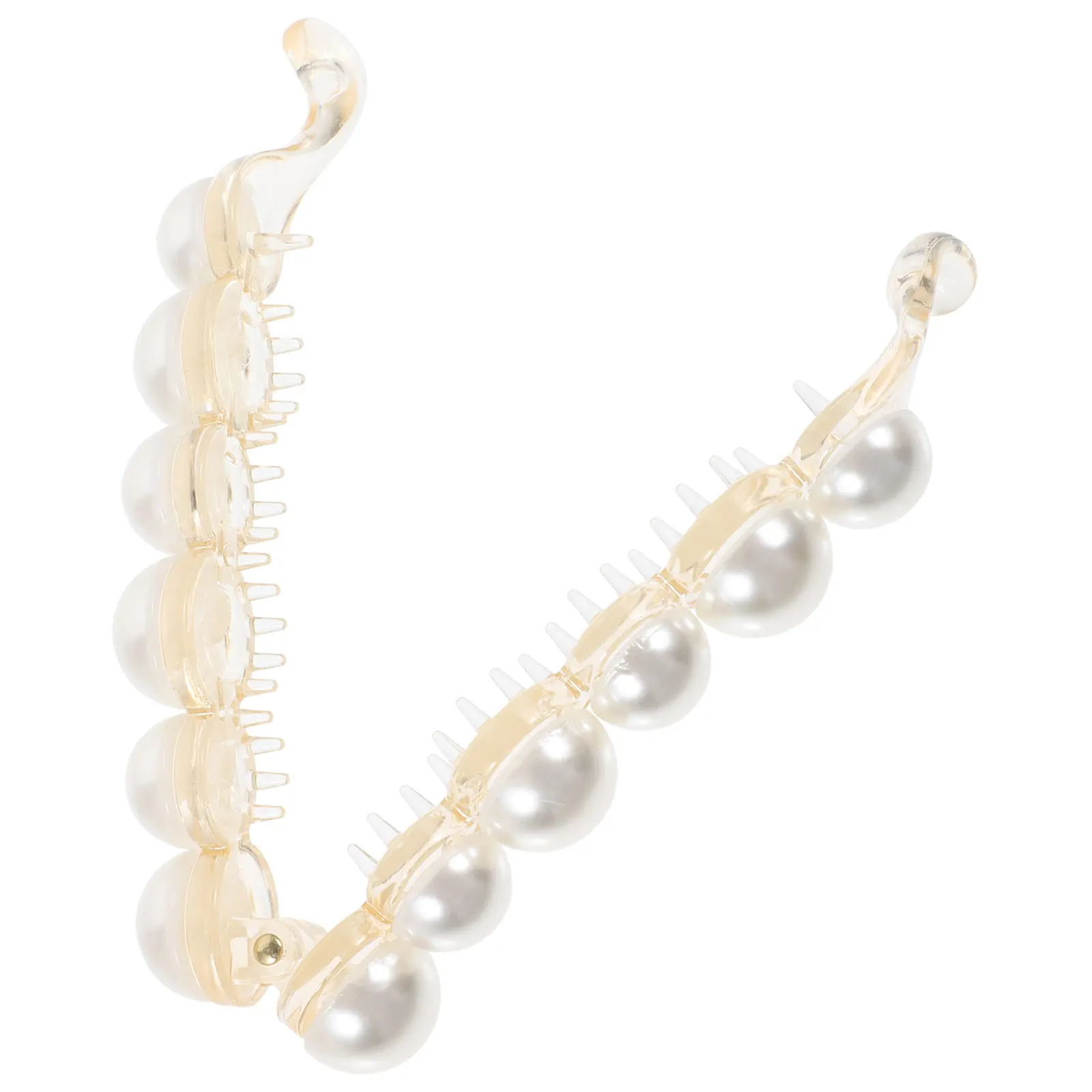 

Pearl Clips Hairpin For Ponytail Sturdy Banana Hair Clip For Wedding Dating Ponytail Styling Hair Trinkets Jewelry