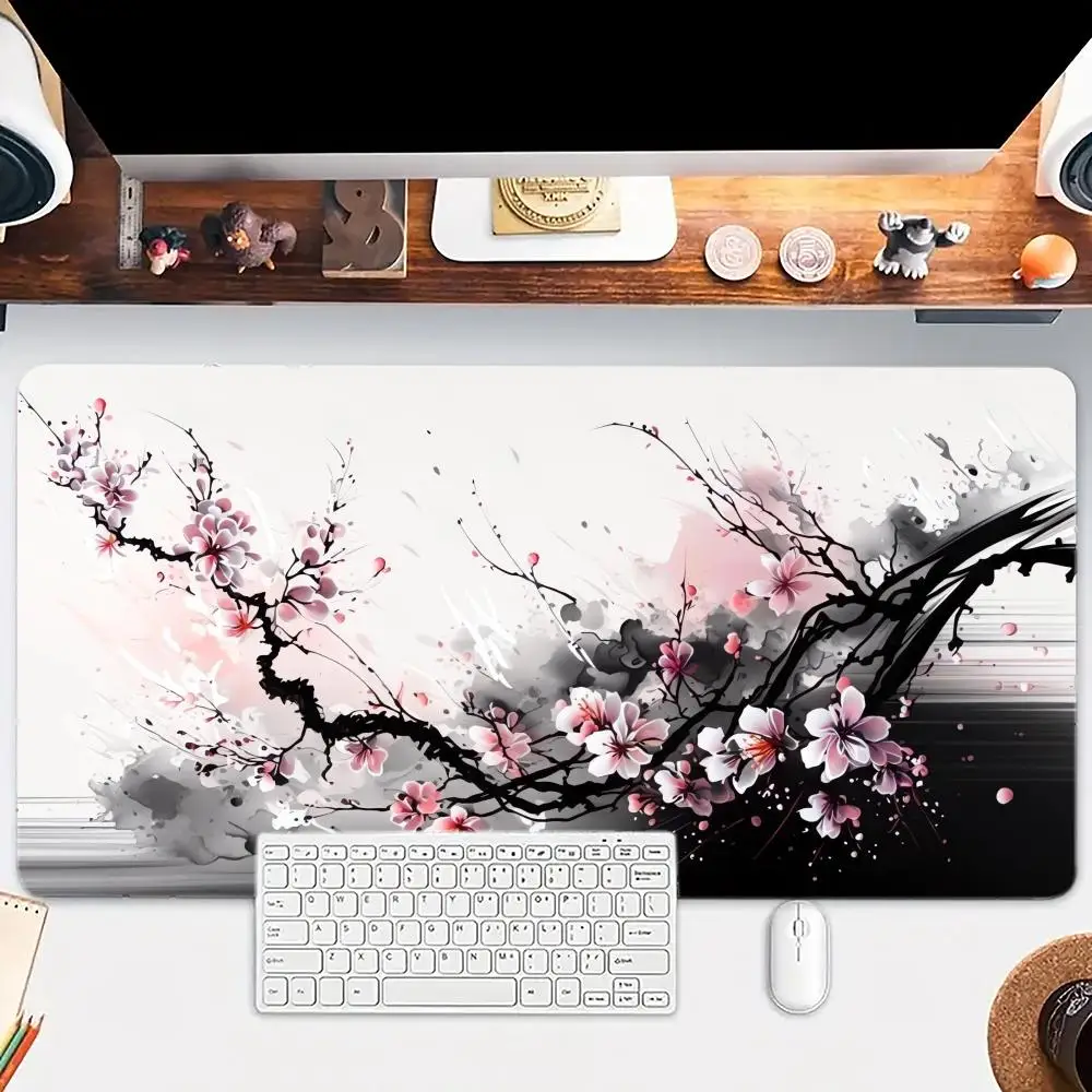 

Hot selling Japanese Cherry Blossoms Mouse Pad Large mouse pad, desk pad, anti slip base, washable for office and home use