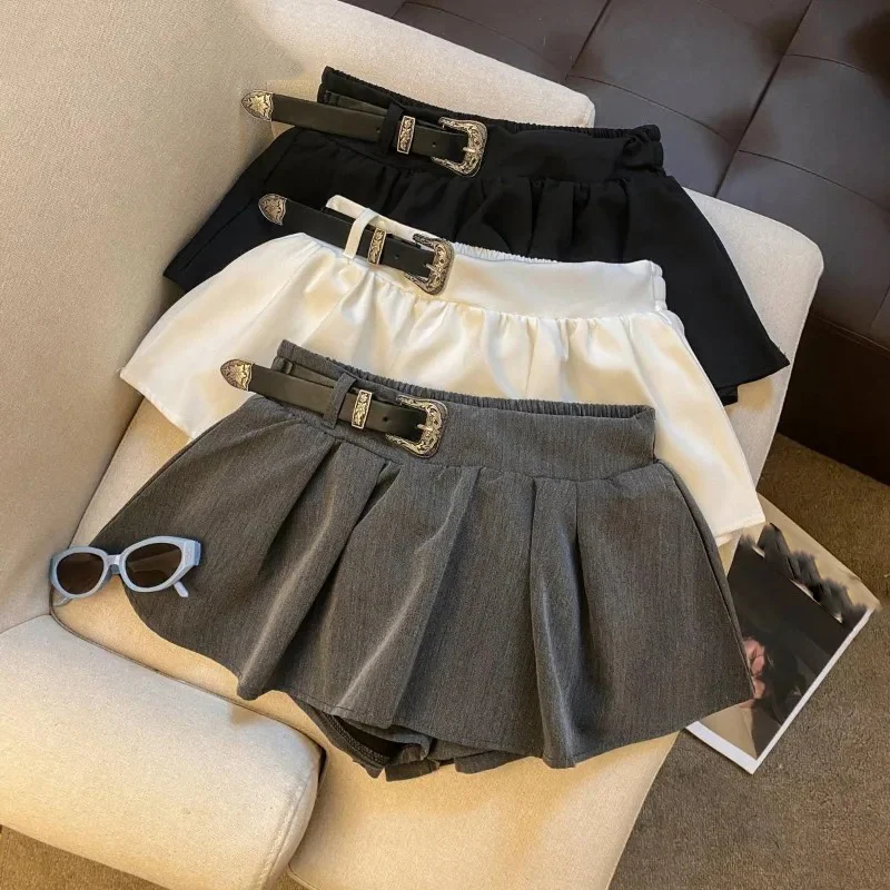 

Женская мини-юбка, осень 2023, новинка, тонкие пышные юбки трапециевидной формы с высокой талией, шорты в консервативном стиле, универсальные Falda Aesthetic