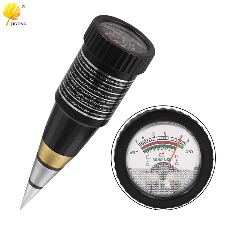 2-In-1 short soil meter, conical tip soil tester, pH test, moisture detector, PH meter