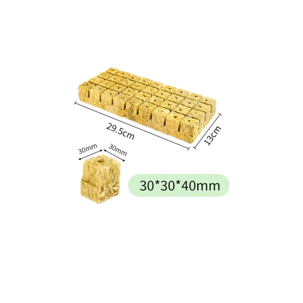 36/50Pcs Seed Starter Grow Cubes Stonewool Single Hole Rock Wool Starter Plugs Rock Wool Water Cultivation