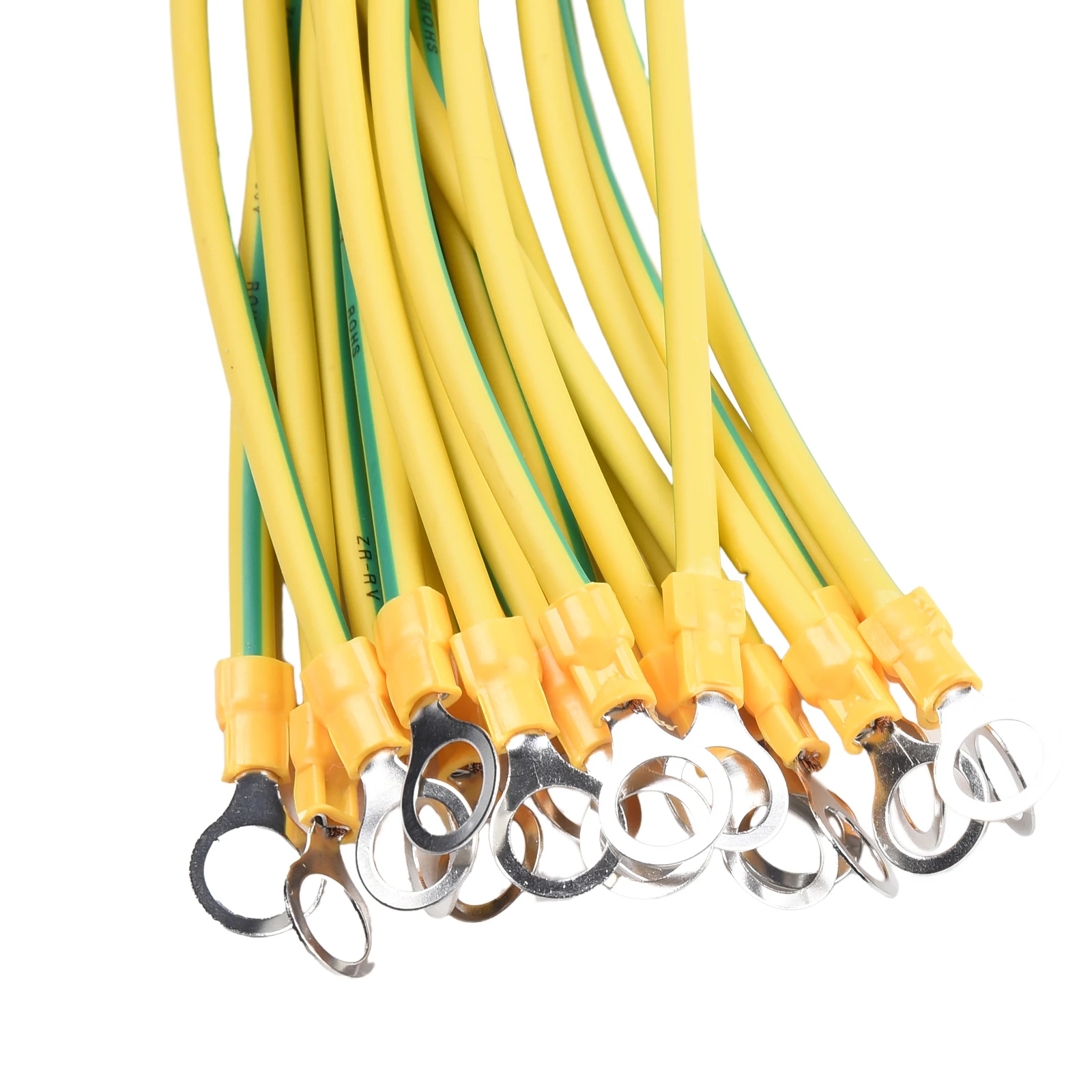 20Pcs Yellow Green Ground Wire Solar Photovoltaic Panel Ground Wire With O Ring Terminal 2.5/4/6 Square 14/12/10AWG view 5