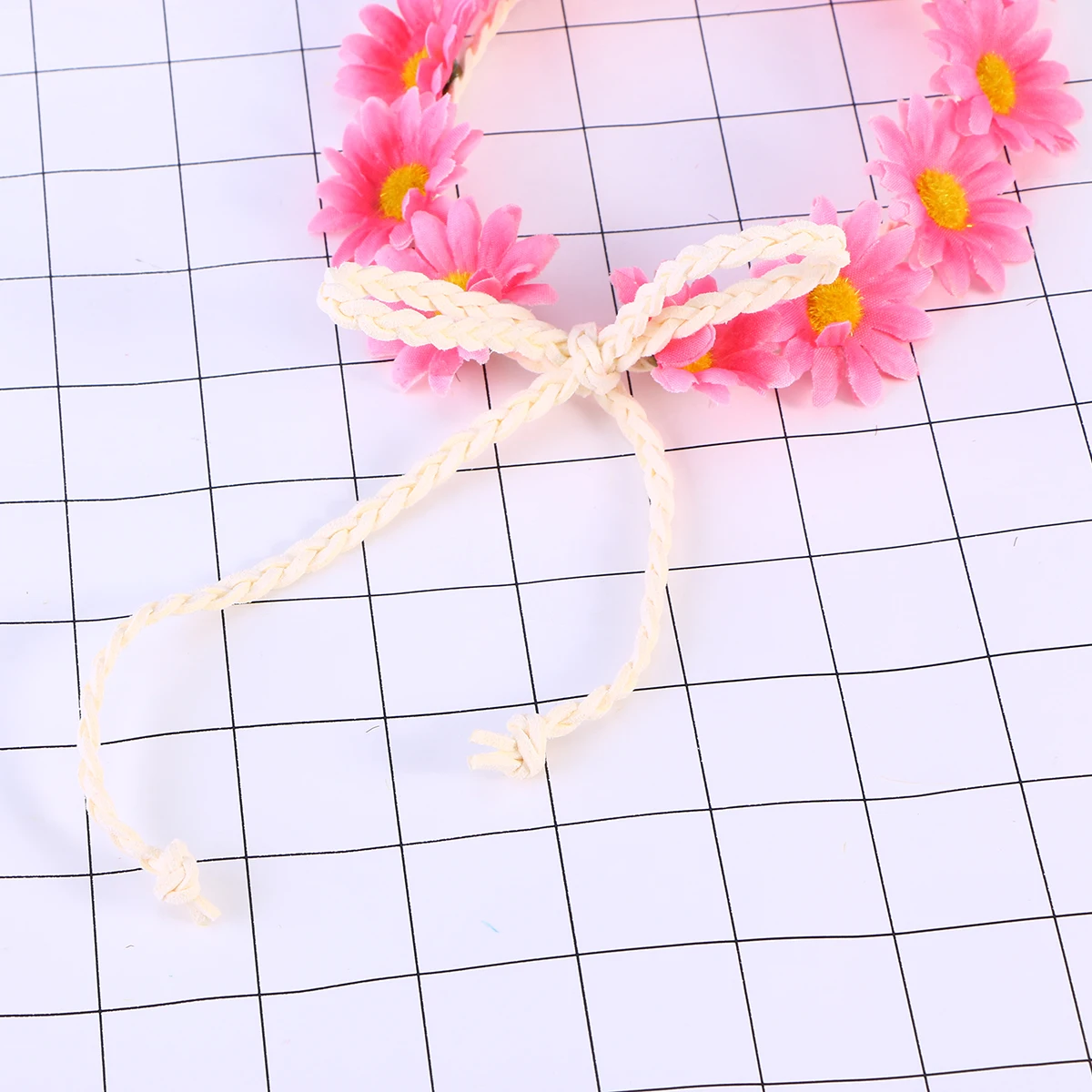 

Durable Cloth Flowers Headband 11 Tiny Flowers Rope Women Hair Hoop Stylish Accessories Yellow Festivals Blumenkrone