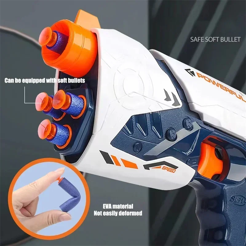 يدويا الفضاء رصاصة طرية بندقية اللعب آمنة الإسفنج رصاصة داخلي في الهواء الطلق الرياضة المنافسة ألعاب اللعب رغوة السهام بندقية هدية للأطفال #3