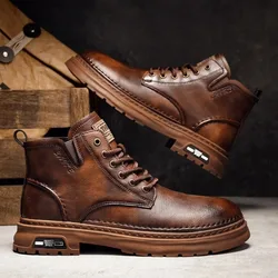 Men's Boots, Outdoor Comfort, Fashion, High-quality Leather, Classic Autumn Shoes, Men's Brand Durable Winter Boots
