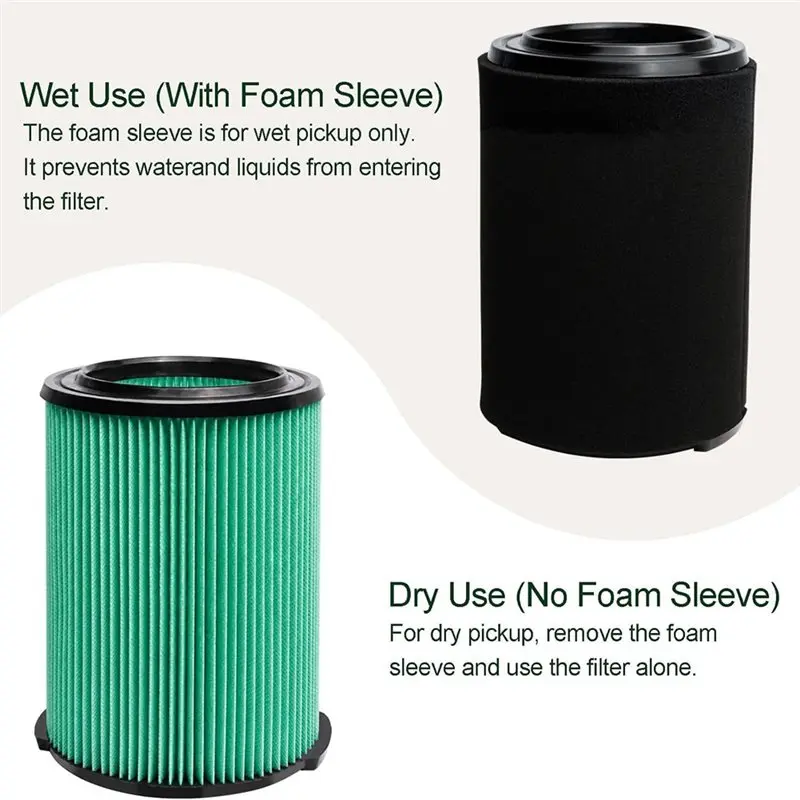 VOFUN-VF6000 Filter For Ridgid Shop Vac, Replacement Filter Set For 5-20 Gal Ridgid And 6-9 Gal Husky Wet Dry Vacs