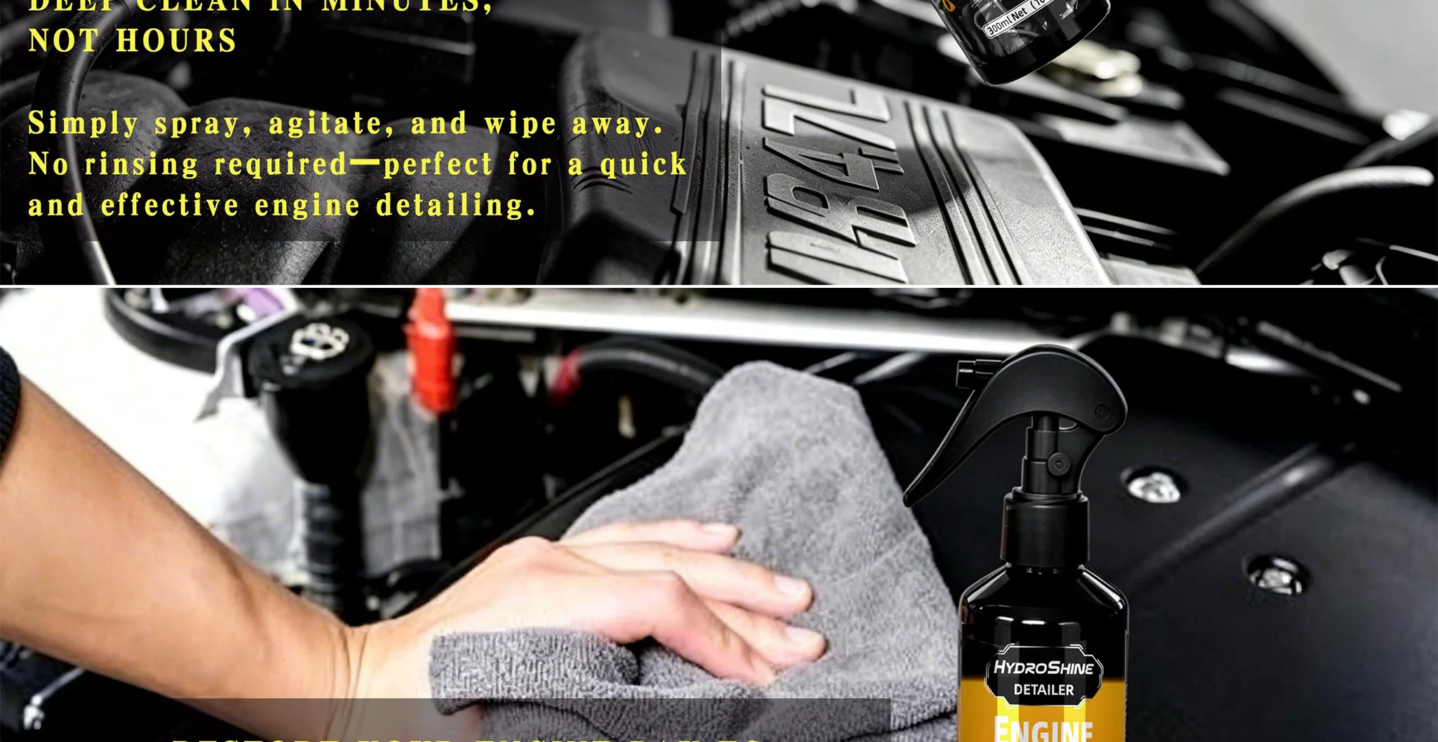Hydroshine Motorraum-Reiniger Kraftvolle Dekontamination für Auto-Motorraum-Reinigungswerkzeug Schweröl- und Staubreinigungsspray – Detail 6
