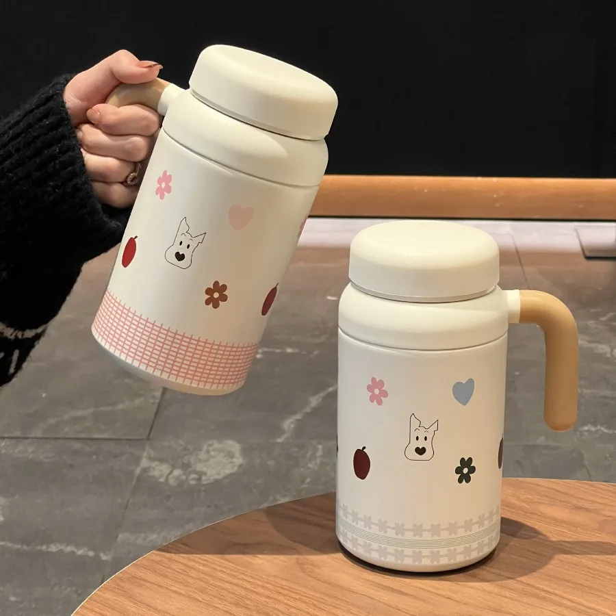 

Large-Capacity Insulated Cup Instagram-Worthy, High-Fashion Stainless Steel Office & Home Use Separate Tea & Water Compartments