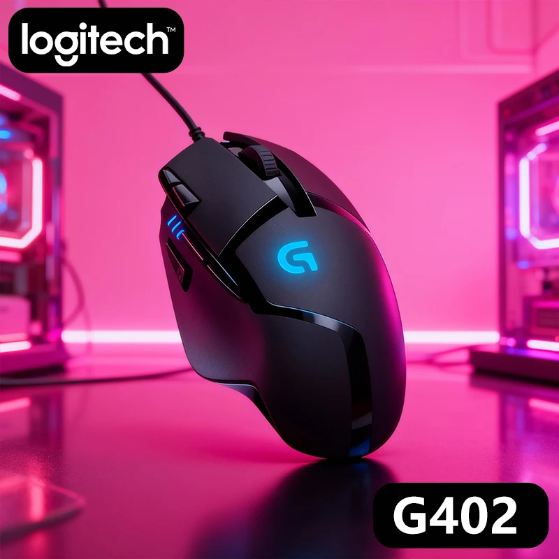 

Logitech G402 Hyperion Fury Wired Mouse 8 Custom Buttons 1ms Response Time 4000 DPI Anti-Slip for Strategy Game Enthusiasts G102