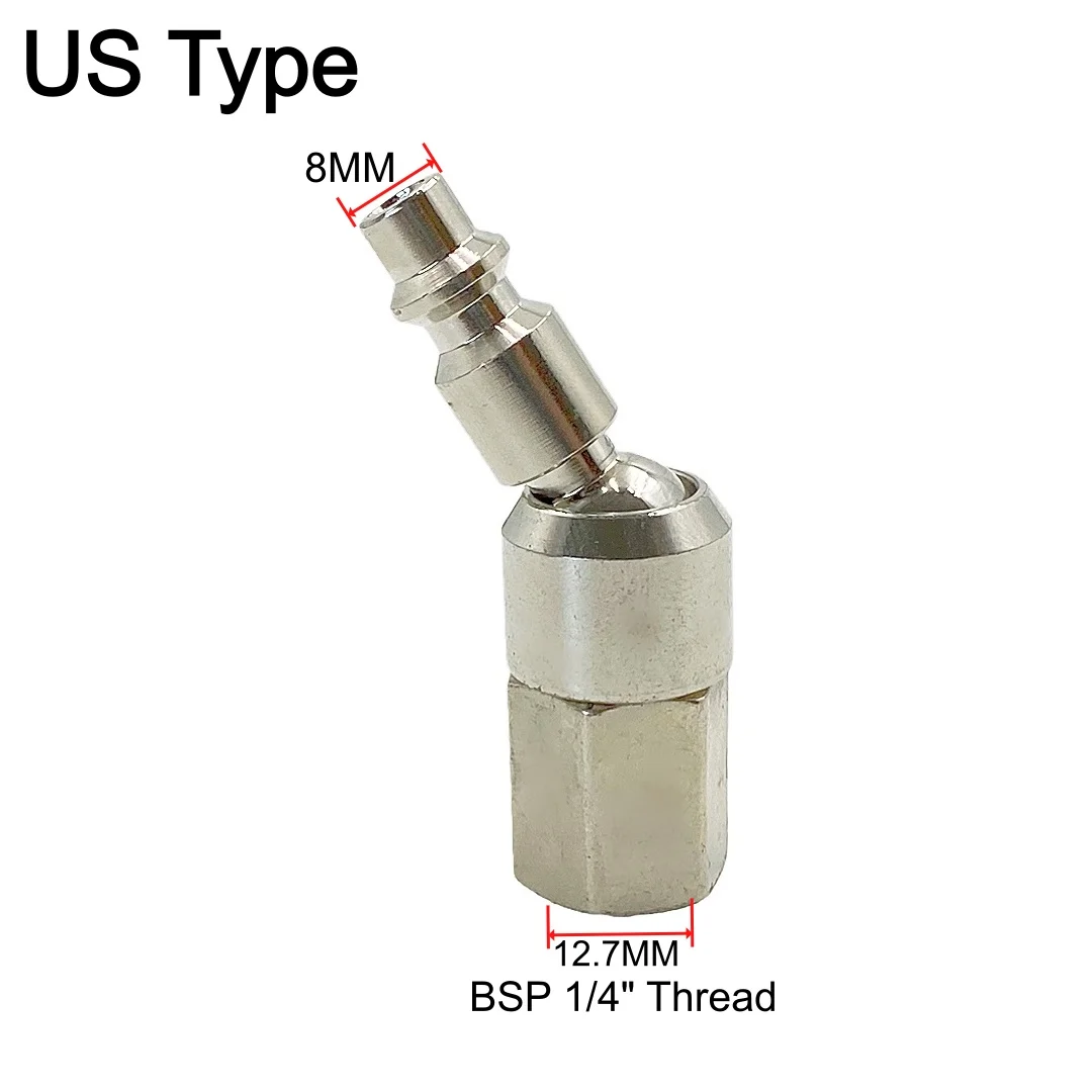 360° Rotable Quick Plug Connect Fitting Joint US Type With BSP 1/4 Fitting Thread For Air Hose Paint Spray Gun Pneumatic Coupler