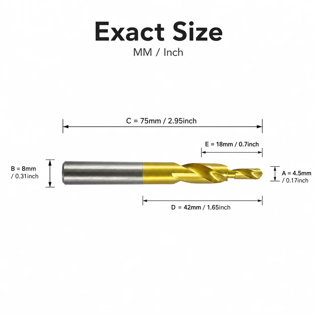 M4 HSS Titanium Step Drill Bit, Round Shank 2‑Level Staircase Drill for Stainless Steel Metal Wood Drilling Tool